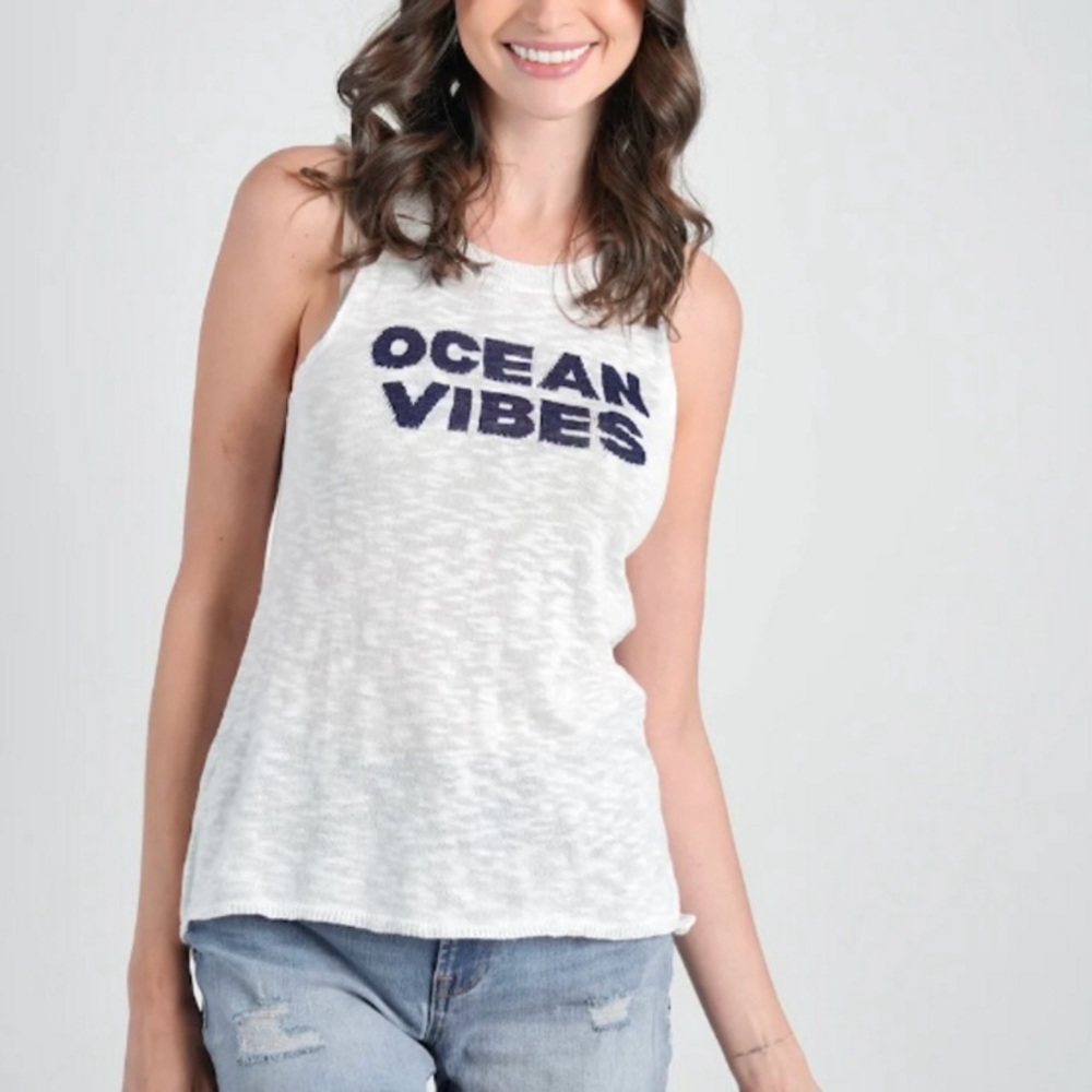 Stitchdrop “Beach Vibes” Knit Tank Top Size Large